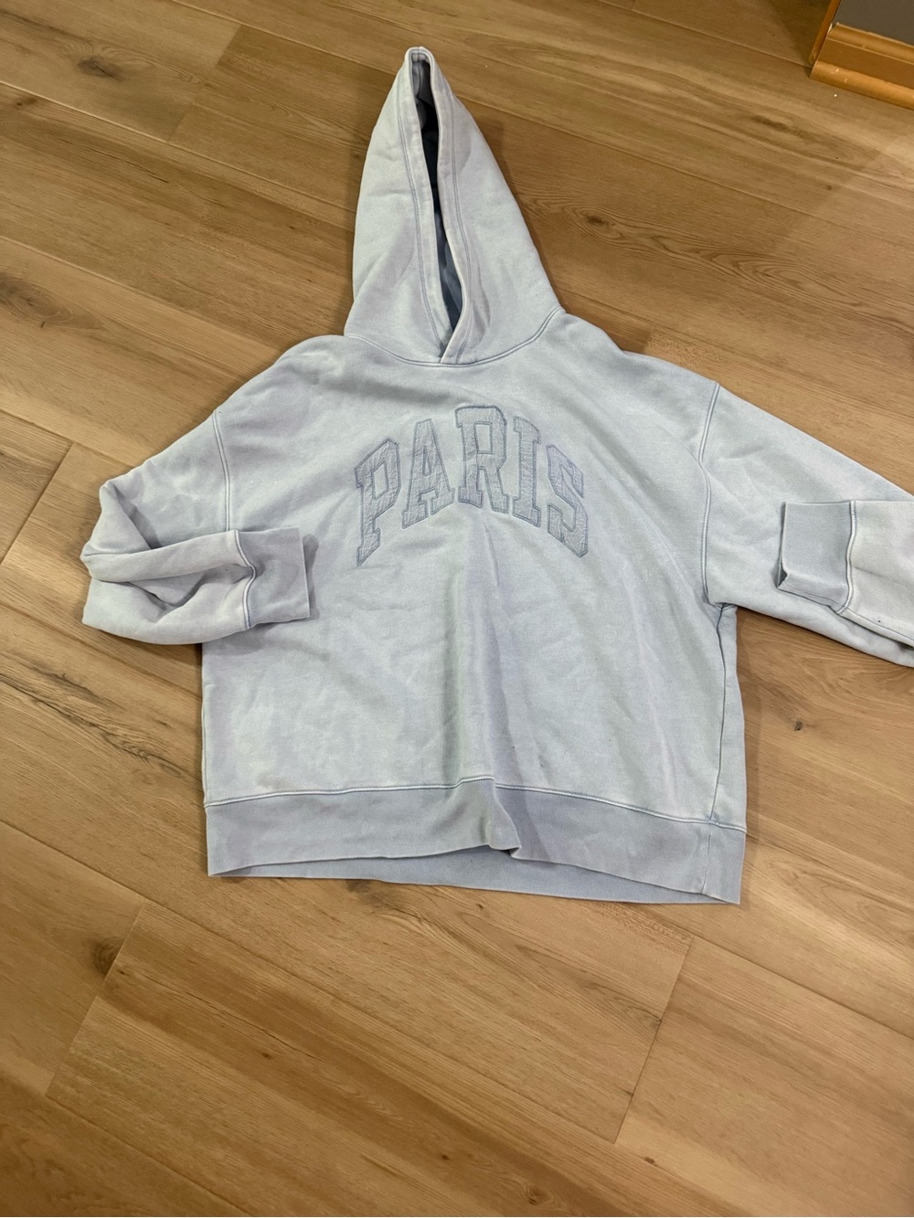 American Eagle Light Blue Hoodie with AE Label